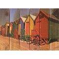 Ricki&Aposs Rugs 33 x 24 in. Colored Cabanas Inside & Outside Cedar Wall Art RI264296